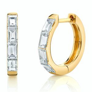 Anita Ko NWT Baguette Diamond Huggies